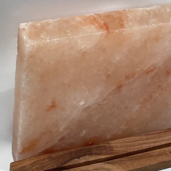 Himalayan Pink Rock Salt Block for Grilling, Searing, Cooking, BBQ & Wood Frame - Picture 3 of 9